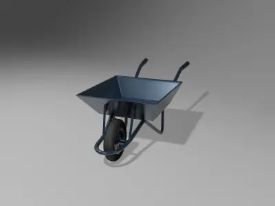 Wheelbarrow Pushcart Free low-poly 3D model