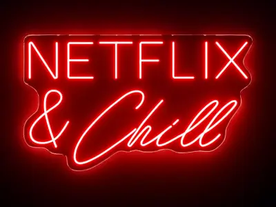 Netflix and Chill Neon Sign 3D model