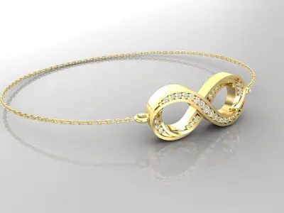 Bracelet B6 The luxury female bracelet with gem 3D print model