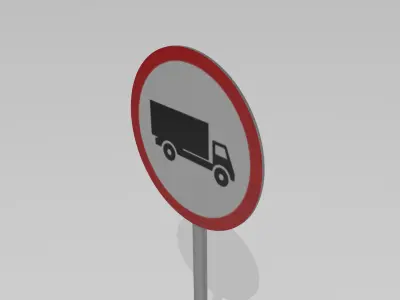 Heavy vehicles prohibited sign 3D model