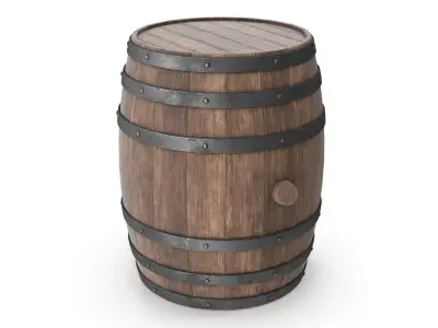 Wooden barrels set 3D model