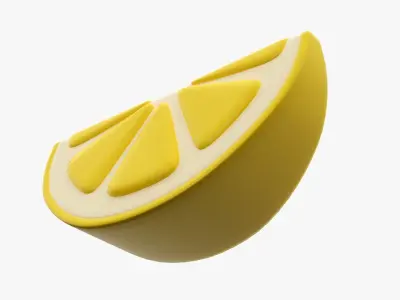 Lemon slice stylized 3D model