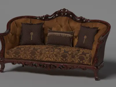 Sofa ornament Low-poly 3D model