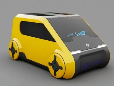 Smart Concept Car rigged 3D model