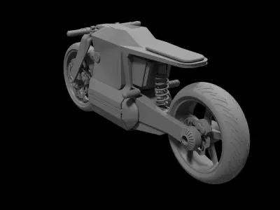 Futuristic Electric Motorcycle Low-poly 3D model