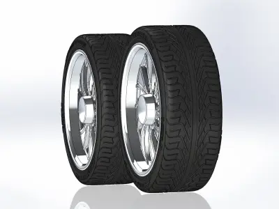 Set of wheels Intro Twisted Vista HD8 20in for scale model 3D print model