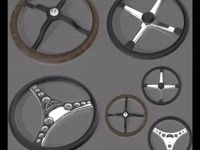 3 Hot rod steering wheel for 1 24 scale auto 3D print model