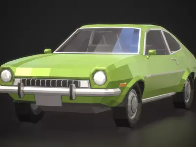 Low-Poly Retro City Car 01 Low-poly 3D model
