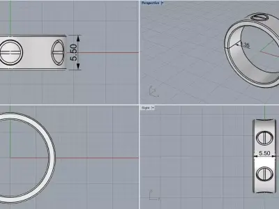 LOVE Ring Classic Model 3D print model
