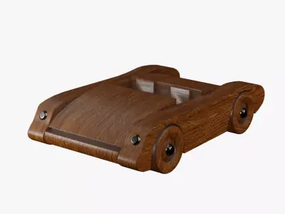 Wooden Toy Sports Car 3D model
