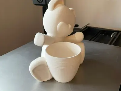 Teddy Bear valentine vase 3D print model
