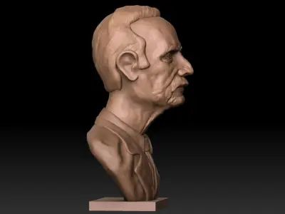 Bust of an Old Cowboy Free 3D print model