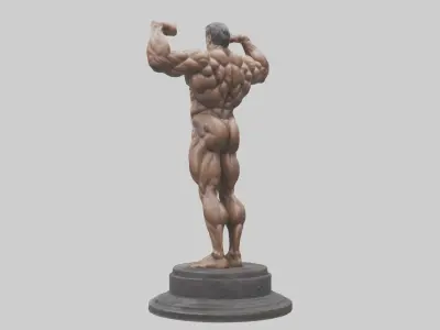 Bodybuilder Flexing statue model 3D model