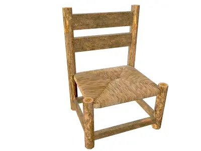 Thatched Chair Game Ready Low-poly 3D model