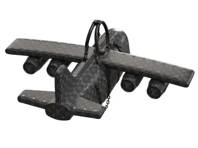 Louis Vuitton LV Airplane Black Bag by Virgil Abloh Low-poly 3D model