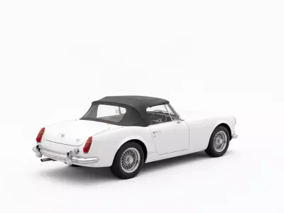 A White Classic Convertible 3D model