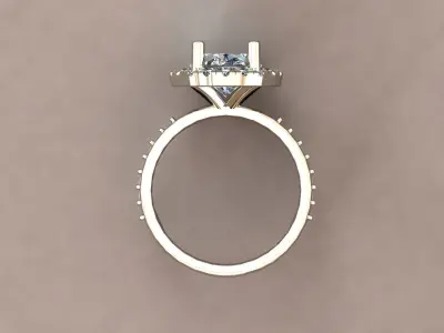 Elegant Oval Halo Engagement Ring 3D print model