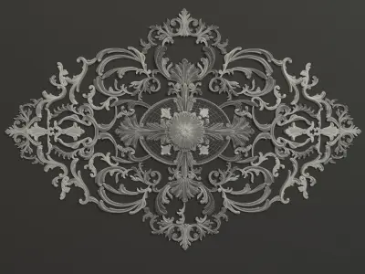 Rosette 3 ornate wall plaque 3D model