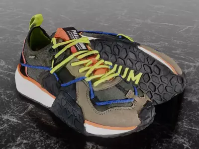 PALLADIUM TROOP RUNNER LACE IT 3D SHOES Low-poly 3D model