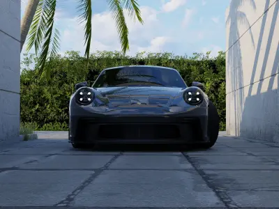 Automotive Render Scene 3D Blender File Textured  3D model