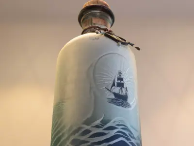 Vintage Nautical Bottle Low-poly 3D model