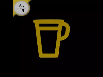 Simple Coffee Cup Symbol - 2D Art Free 3D print model 3