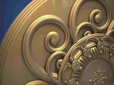 Carved clock for 3D printing and CNC 3D print model 10