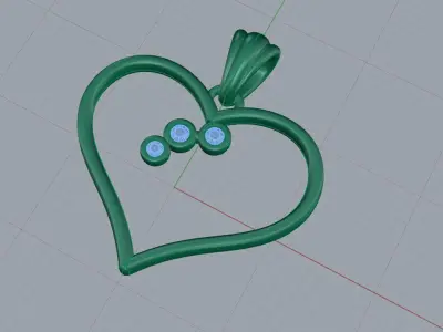 Heart pendant 10 3D print model