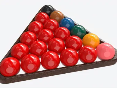 Snooker Ball Set with Triangle 3D model