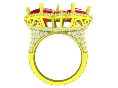 A7697 Luxury Diamond Women Fashion Ring 3D Print 3D print model