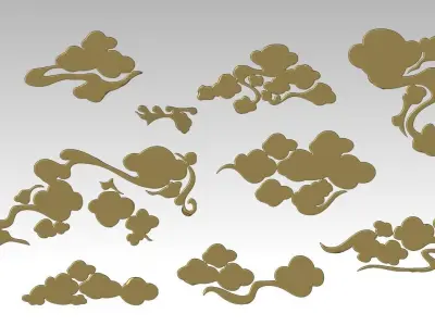 Cloud sculpture  relief flower 3D printing decoration ZB brush 3D print model