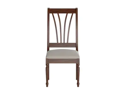 Slated Back Dining Chair 3D model