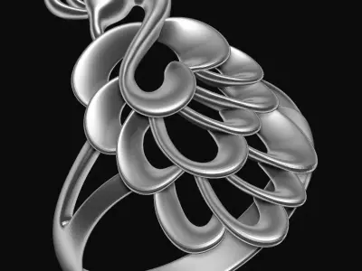 Peacock Ring 3D print model