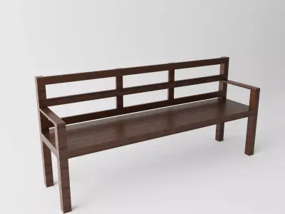 Wooden Bench Low-poly 3D model purchase