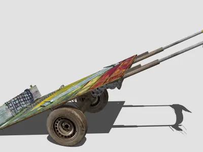 Donkey Cart Low-poly 3D model