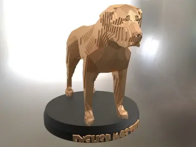 Parametric English Mastiff Low-poly 3D model
