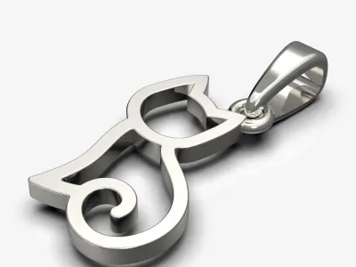 Pendant cat  3D print model