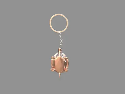 Turtle keychain copper 3D model