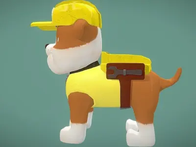 Rubble paw patrol Low-poly 3D model