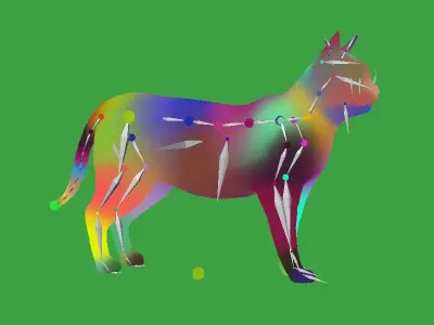 Singapura Cat Low-poly 3D model