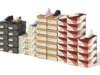 Shoe Boxes And Shoe Display 3D model