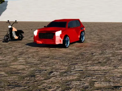 Car and motorcycle 3D model