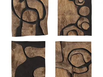 Wooden Wall Decoration by Fabian Ewert 3D model