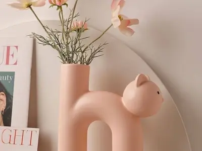 CUTE CAT VASE 3D model