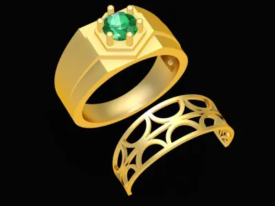 6006 luxury diamond men ring  3D print model