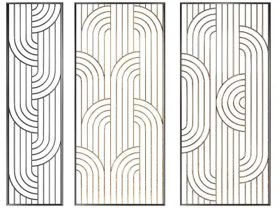 Room Dividers - Interior Partitions Modern metal arch pattern 3D model