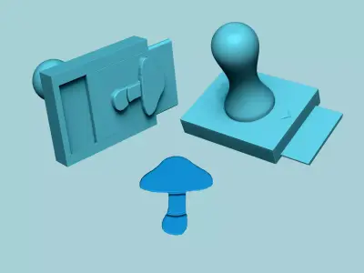 Stamp 43 - Mushroom - Fondant Decoration Maker Toy 3D print model