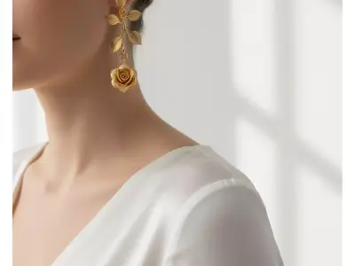 Golden Blossom Earrin 3D print model