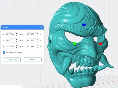 Wearable Oni Mask 14 Demon Full Face Fang 3D print model