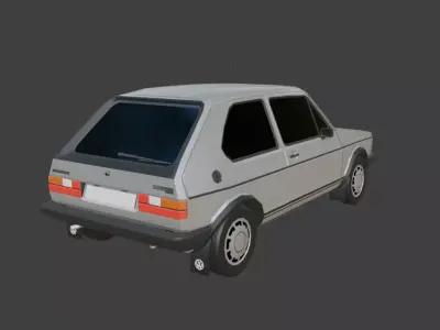 Lowpoly Detailed VW Golf Mk1 Pierlli 3D model